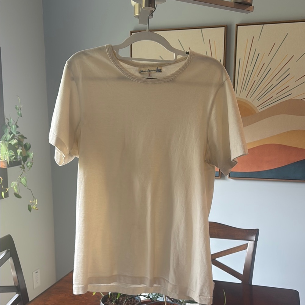 Loop wheel vintage Cream T-Shirt
